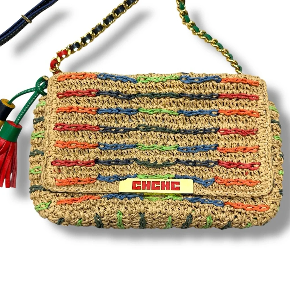 Caroline Herrera Raffia Bimba crossbody handbag - Picture 2 of 10